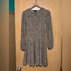 Banana Republic Leopard Print Long Sleeve Dress 🤎🖤